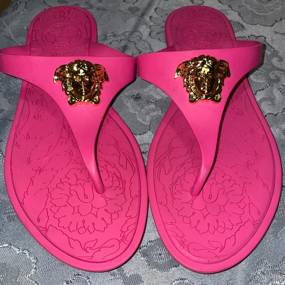 COPY - NEW Pink & Gold Versace Medusa Sandals- Size 38, Never Worn, AUTHENTIC